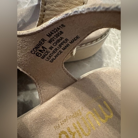 MUNRO women's conner ankle strap platform sandal in natural woven combo 6 - Picture 5 of 10